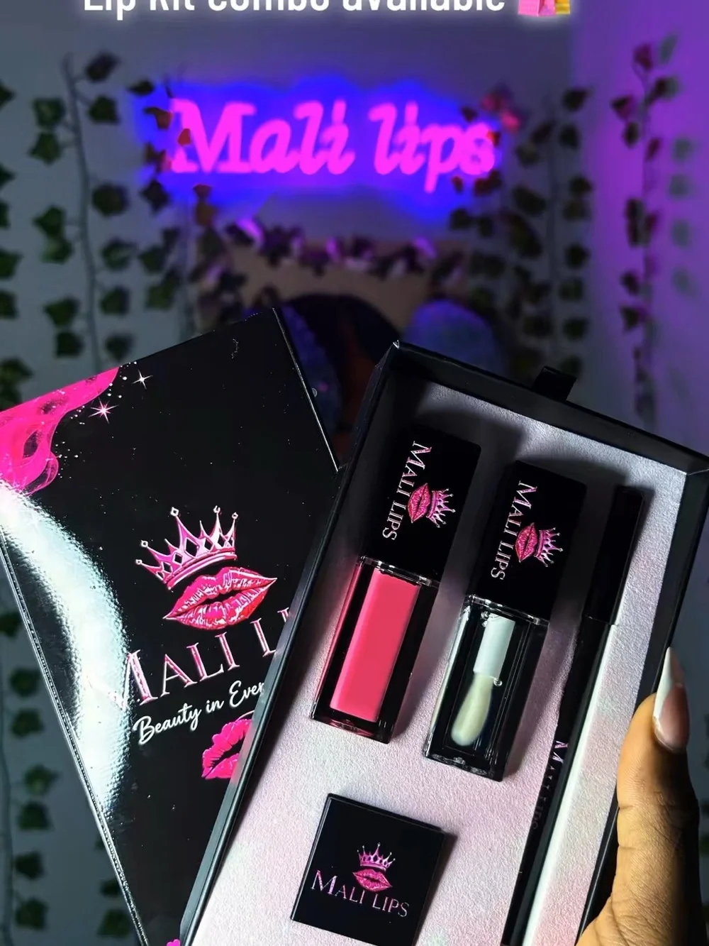 Pink Lip Gloss & Balm Set